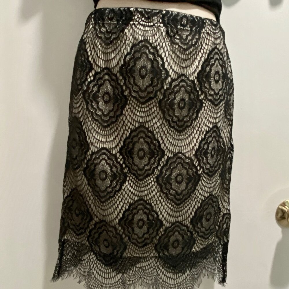 Charlotte Russe Whimsigoth Grunge Punk Regency Boho Lace Fairy Pencil Skirt M